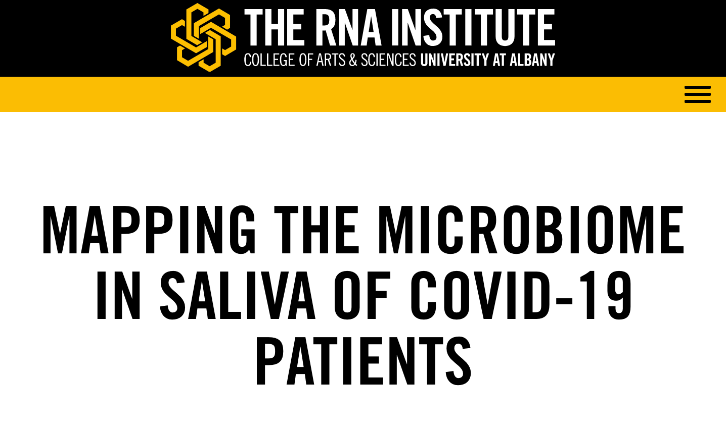 RNA Institute of Albany Microbiome - COVID News